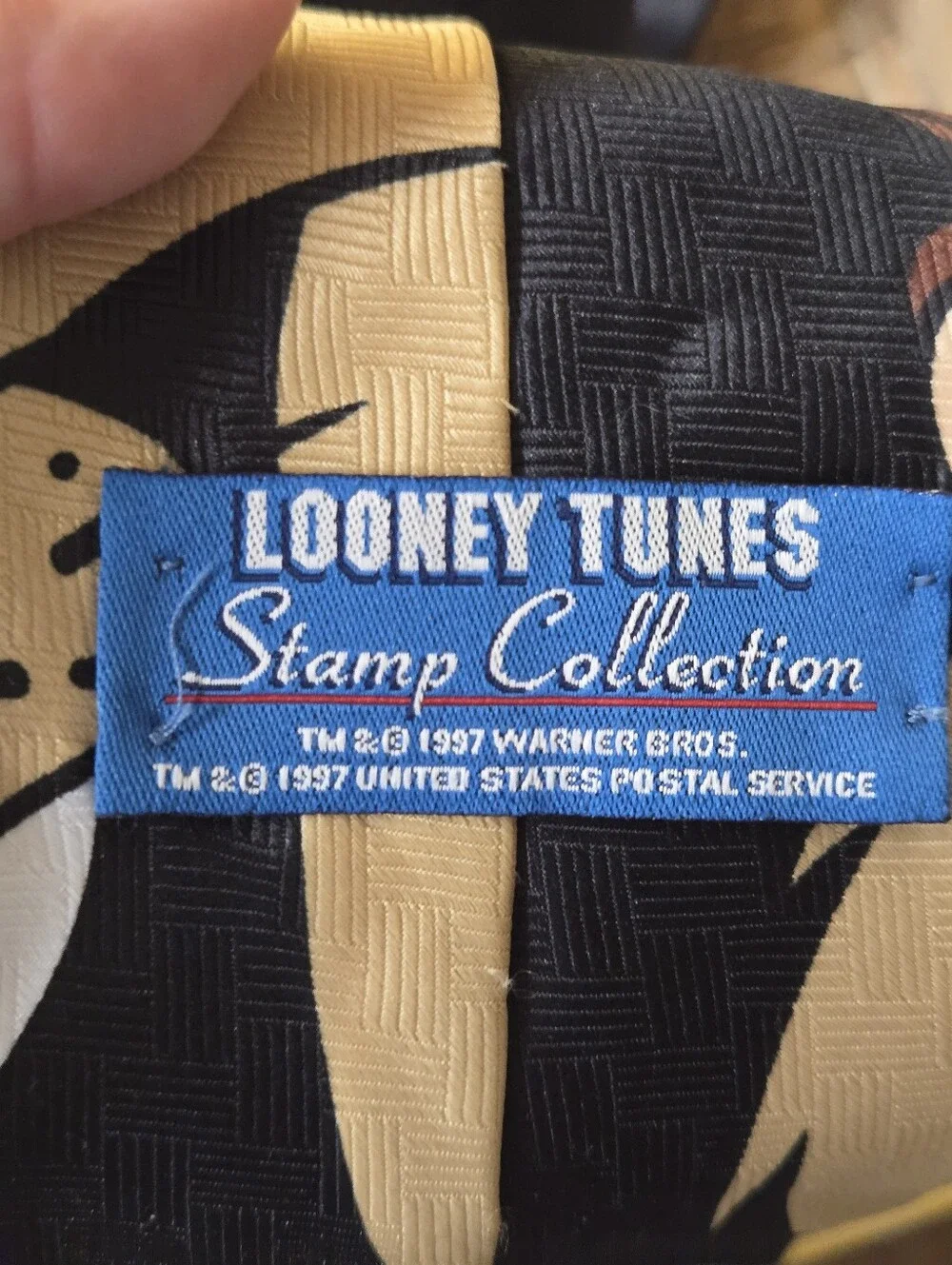 Vintage 1997 Looney Tunes USPS Stamp Collection Taz Tasmanian Devil Neck Tie 3.7